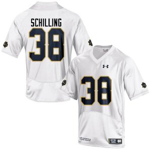 Notre Dame Fighting Irish Men's Christopher Schilling #38 White Under Armour Authentic Stitched College NCAA Football Jersey KSL3799ZR